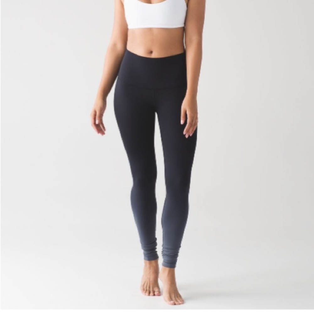Lululemon Wunder Under Leggings (Hi-Rise) (Ombre) black grey